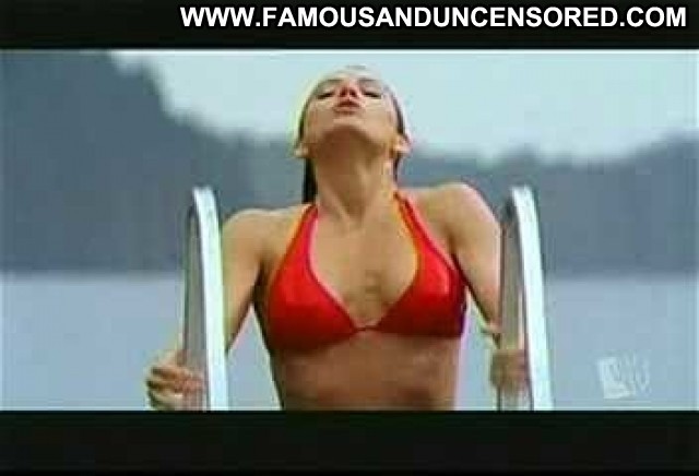 Erica Durance Smallville Jumping Lake Wet Bikini
