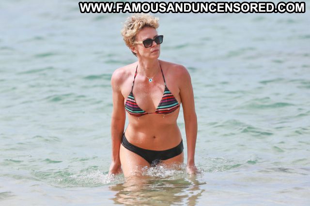 Charlize Theron Beach Bikini Blonde Showing Tits Gorgeous