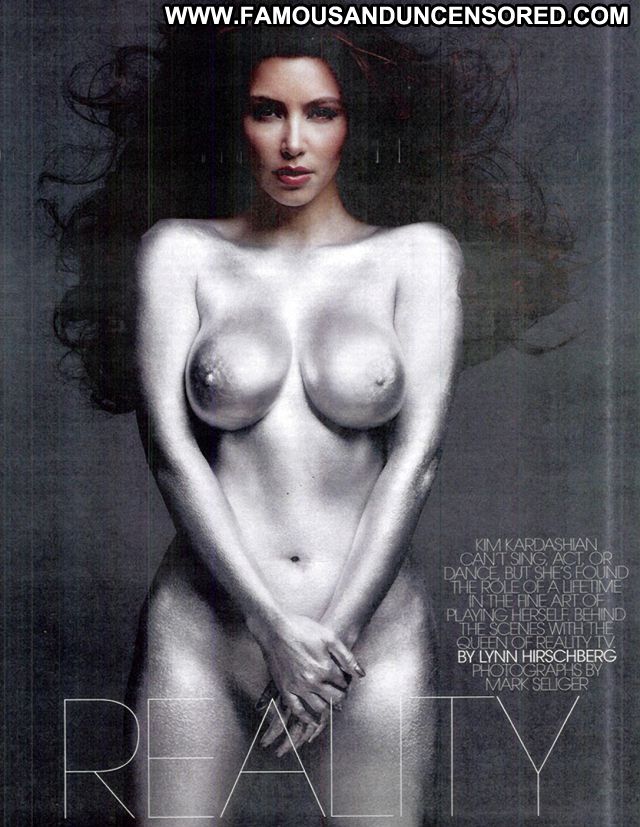 Kim Kardashian Body Painting Brunette Horny Showing Tits Hot