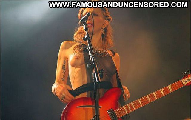 Courtney Love Guitar Singer Blonde Showing Tits Doll Famous