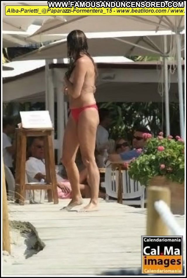 Alba Parietti Beach Big Tits Topless Bikini Beautiful Sexy