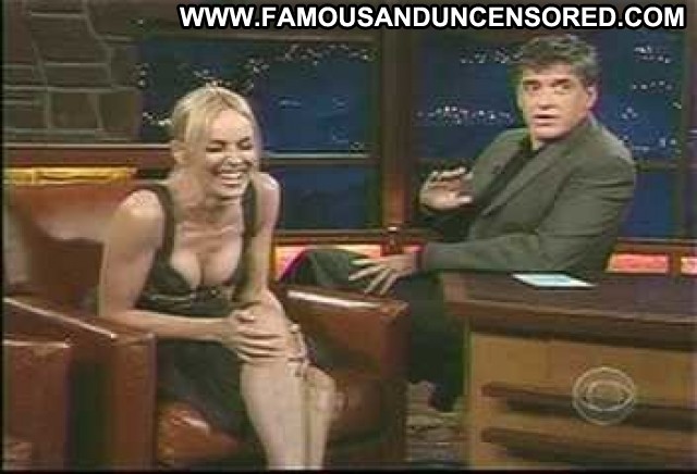 Sharon Stone The Late Late Show Celebrity Breasts Big Tits Cleavage