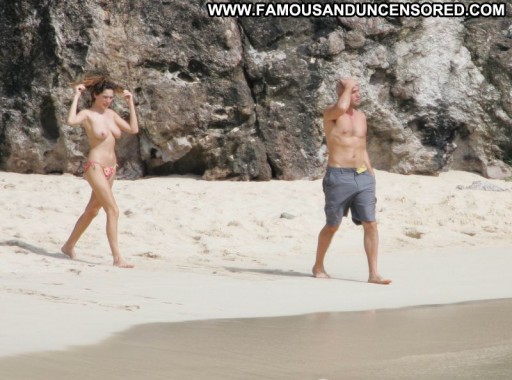 Kelly Brook Straight Beach Celebrity Bikini Tits Famous Posing Hot Big Tits