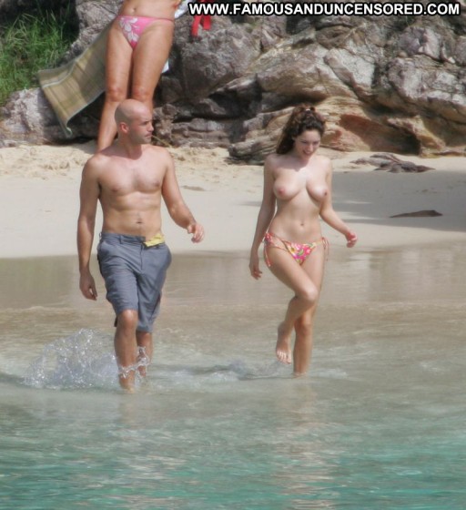 Kelly Brook Straight Beach Celebrity Bikini Tits Famous Posing Hot Big Tits