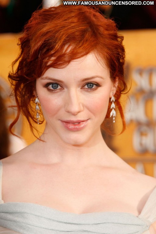Christina Hendricks Posing Hot Hot Cute Redhead Babe Celebrity Tits Straight Famous Huge Tits