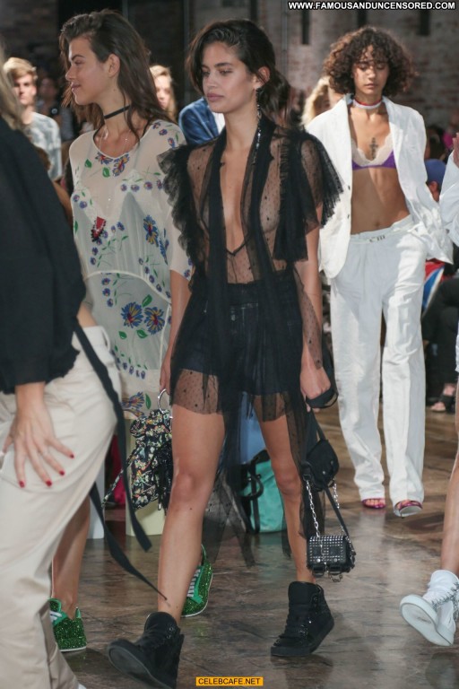 Sara Sampaio Black Celebrity See Through Straight Beautiful Babe Posing Hot