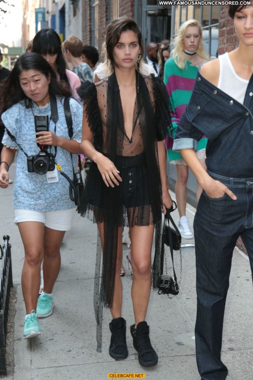 Sara Sampaio Black Celebrity See Through Straight Beautiful Babe Posing Hot