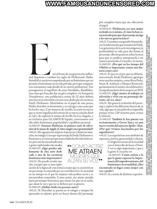 Hailee Steinfeld Magazine Celebrity Glamour Spain Posing Hot Paparazzi Straight Spa Beautiful Babe