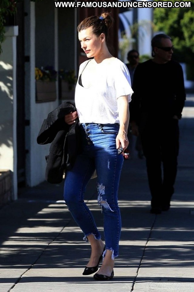Milla Jovovich Beverly Hills  Beautiful Posing Hot Paparazzi