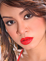 Asian Glamour Babe Amelia Luv Strips and Fingers Hairy Pussy