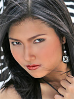 Asian Glamour Model Cathy Rawan Strips and Fingers Pussy