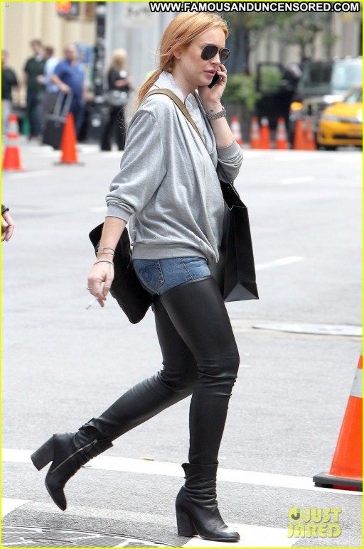 Lindsay Lohan Celebrity Beautiful Leather High Resolution Posing Hot Straight Nyc Babe