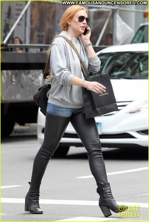Lindsay Lohan Celebrity Beautiful Leather High Resolution Posing Hot Straight Nyc Babe