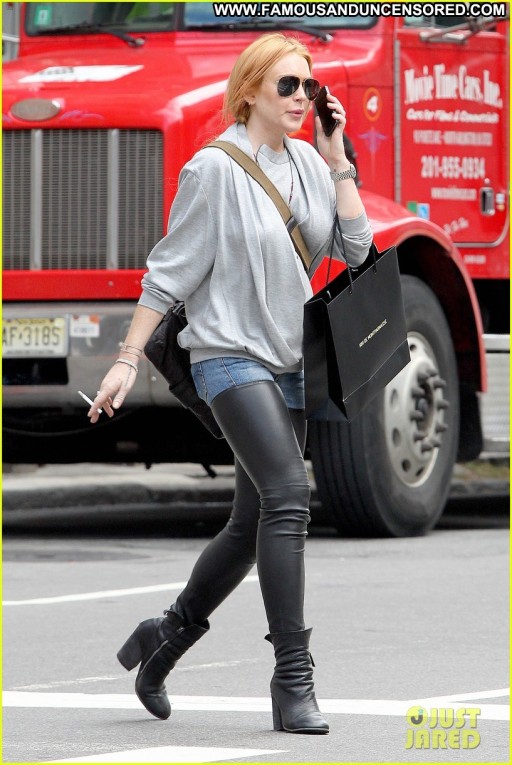 Lindsay Lohan Celebrity Beautiful Leather High Resolution Posing Hot Straight Nyc Babe