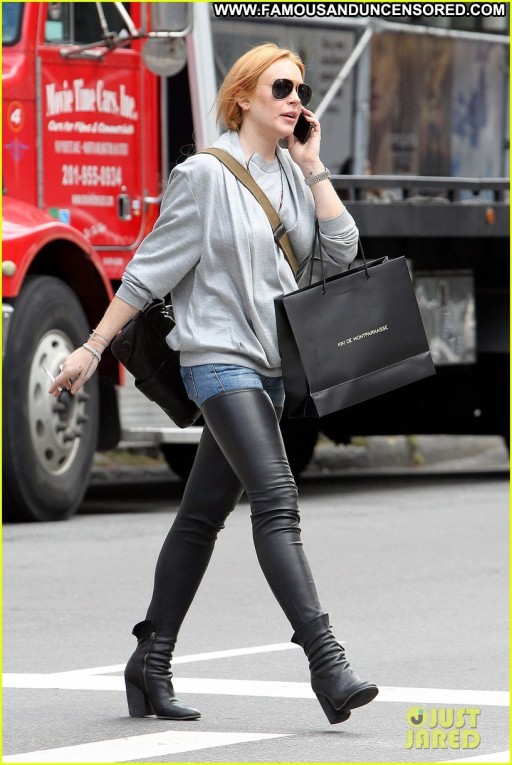 Lindsay Lohan Celebrity Beautiful Leather High Resolution Posing Hot Straight Nyc Babe