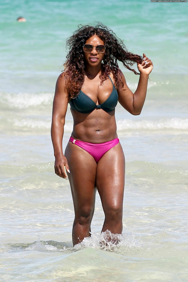 Serena Williams South Beach Candids Bikini Posing Hot Beach High