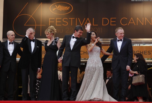 Salma Hayek Cannes Film Festival Celebrity Red Carpet Posing Hot High